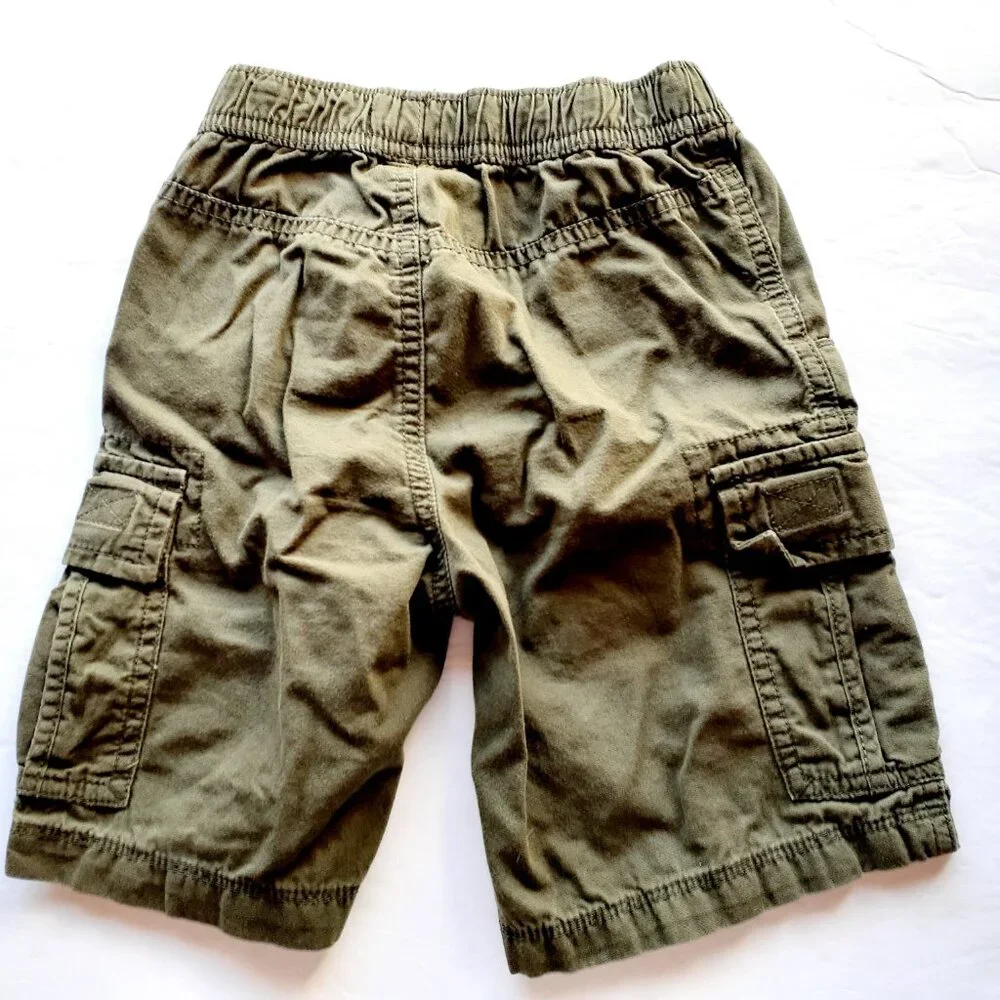 Children's Place Boys Shorts Cargo Green Adjustable Waist Size 5